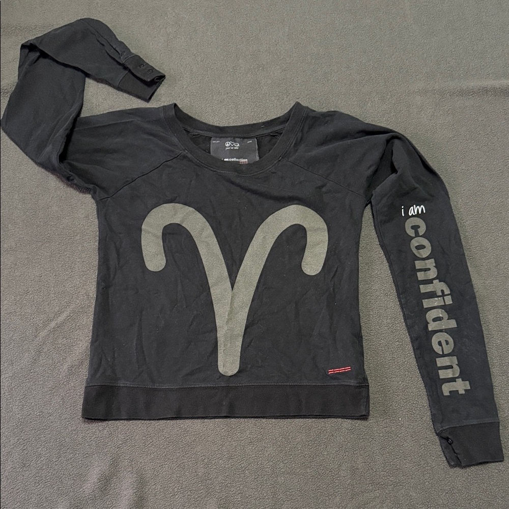 Peace Love World Black Long Sleeve Sweatshirt with Graphic